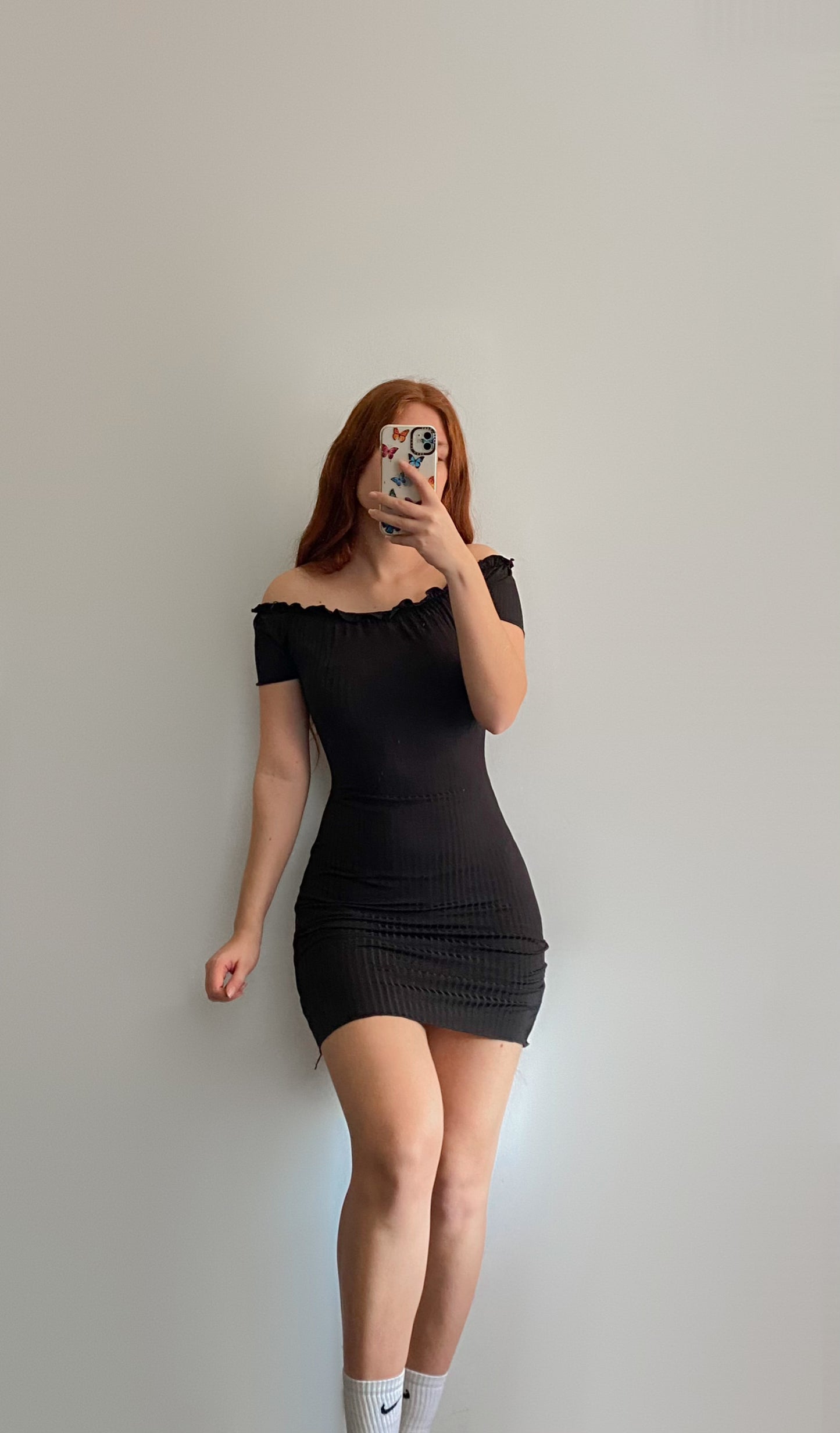Vestido mangas caídas