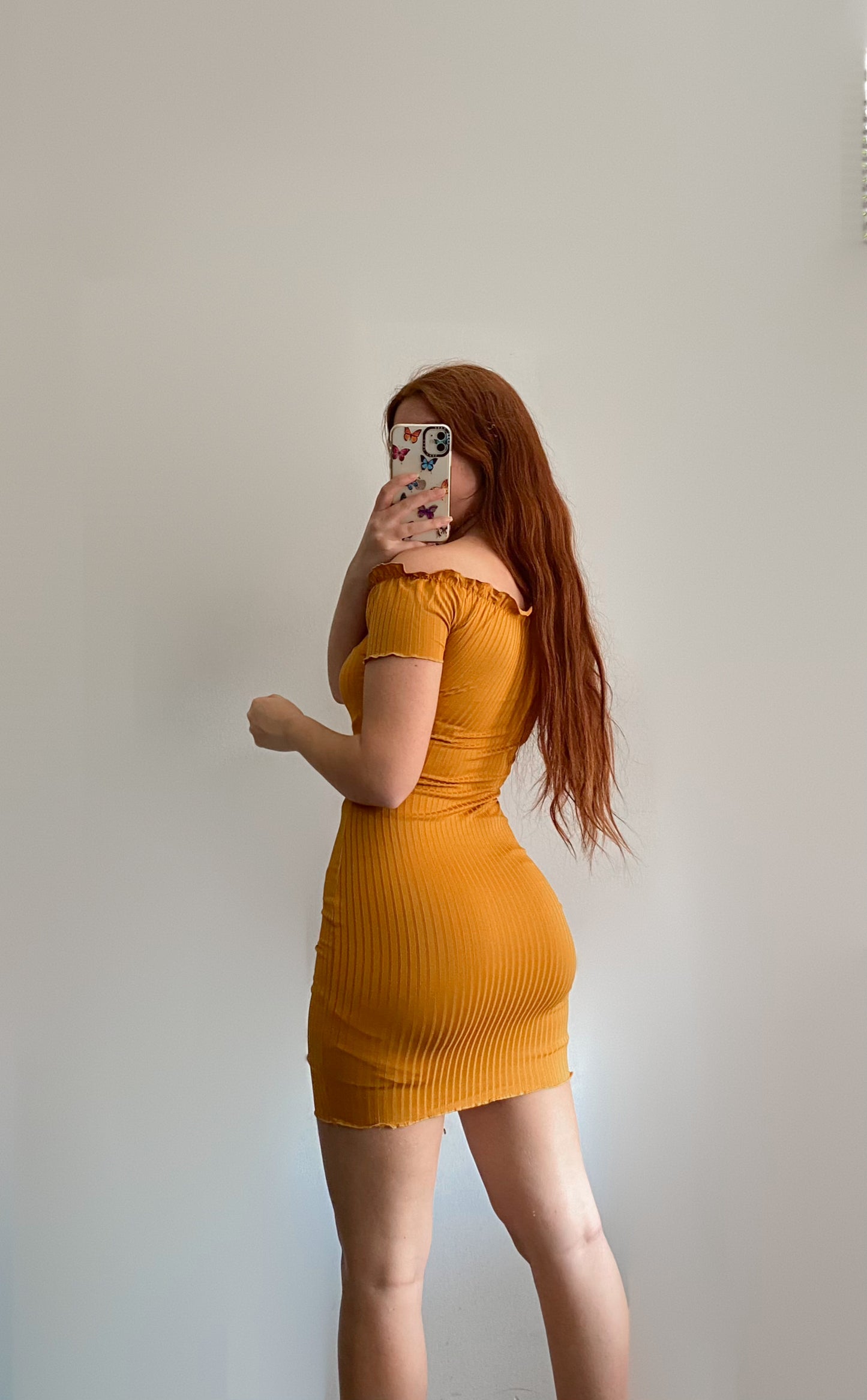 Vestido mangas caídas