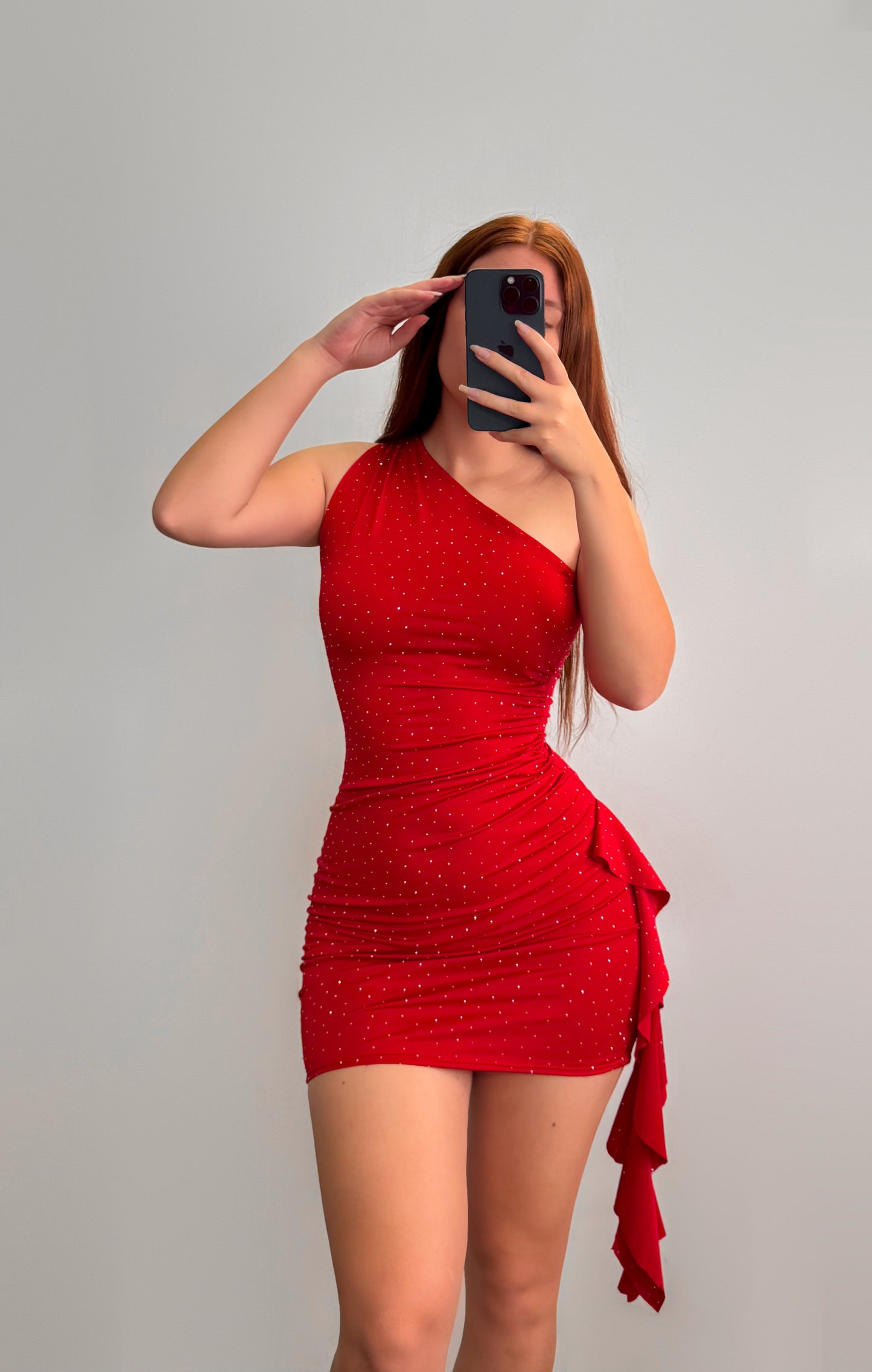 Vestido brillo rojo