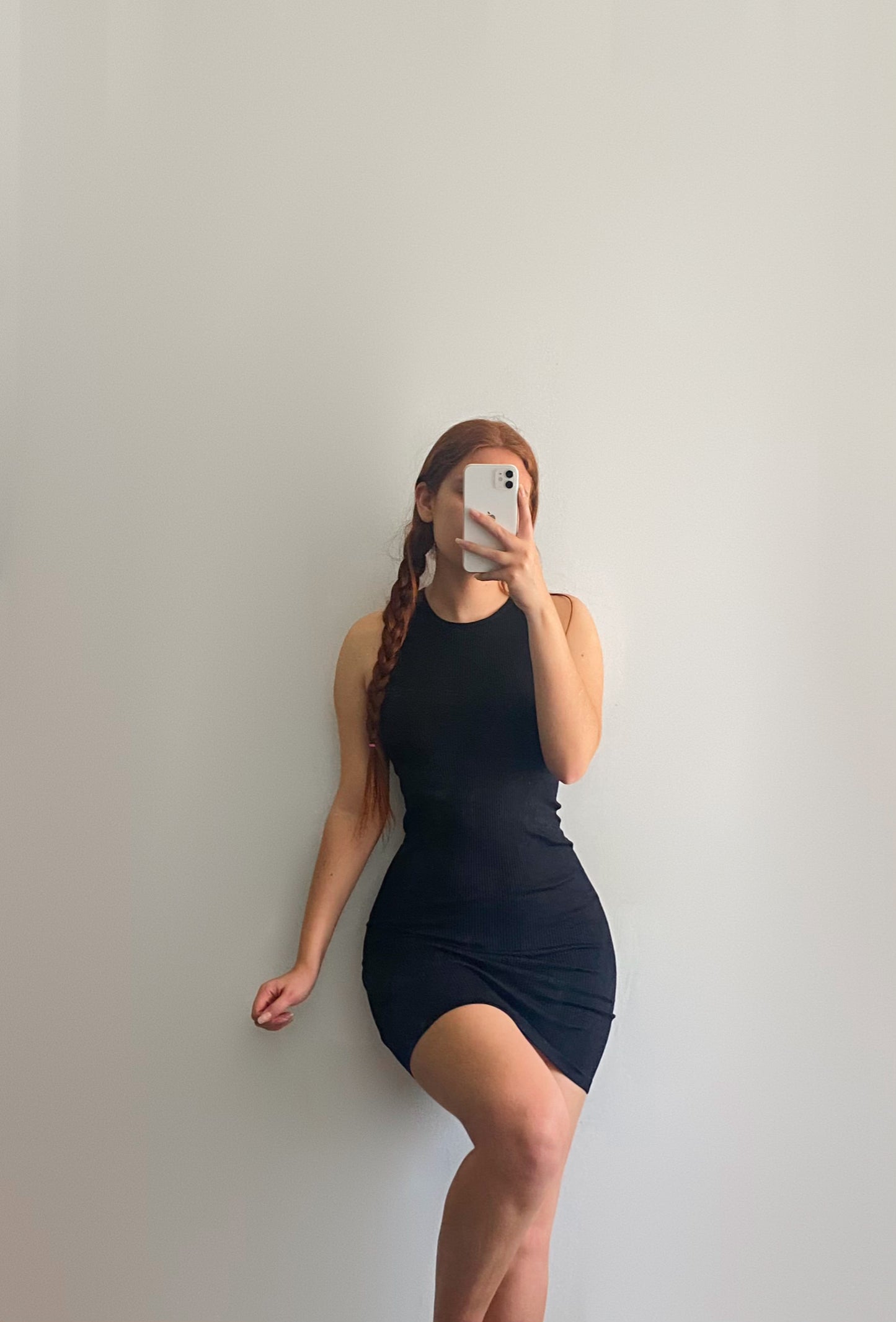 Vestido Rib sin hombros