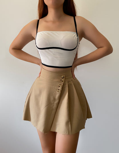 Falda short beige