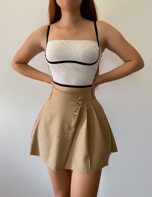 Falda short beige