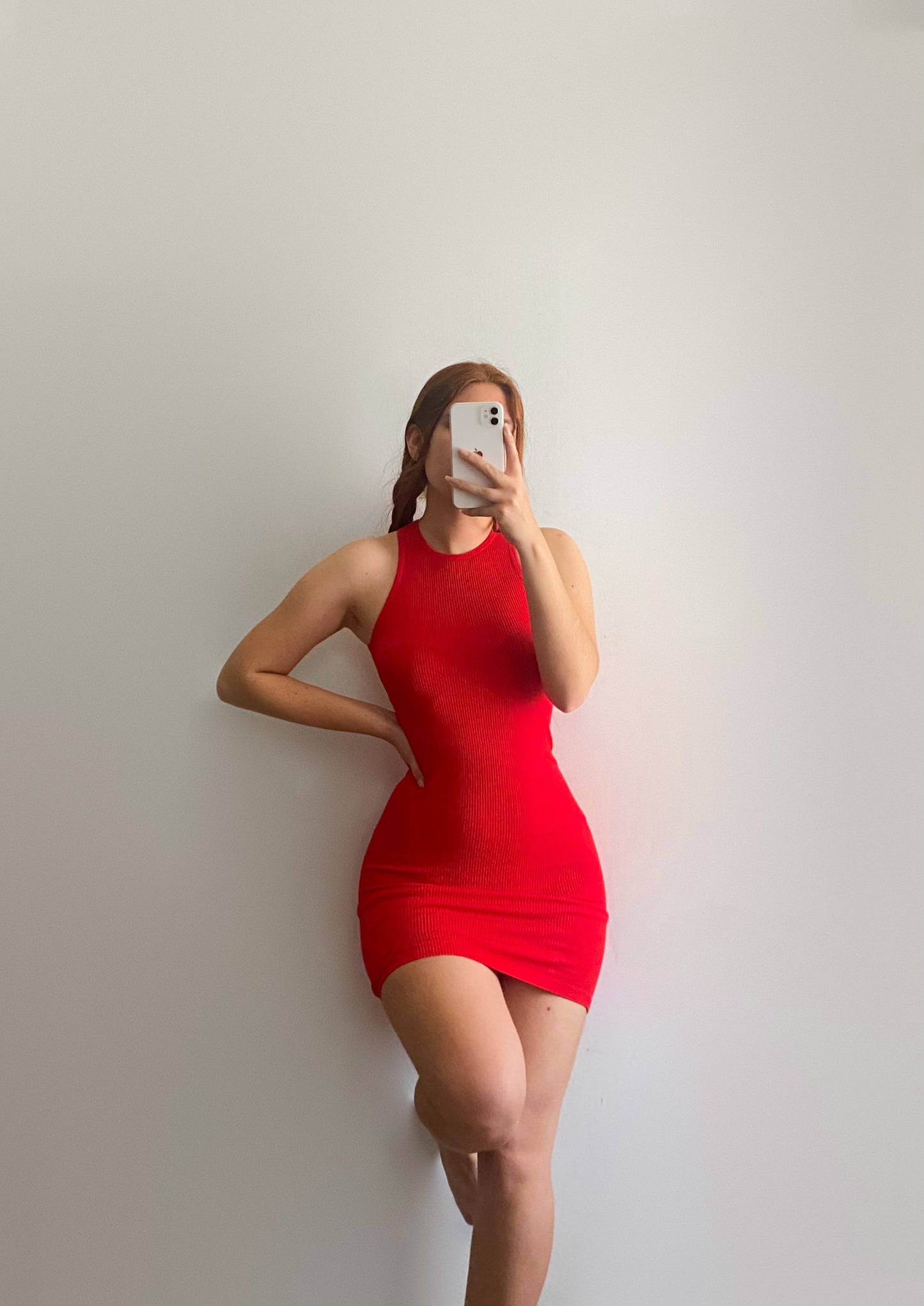 Vestido Rib sin hombros