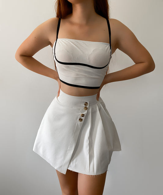 Falda short blanca