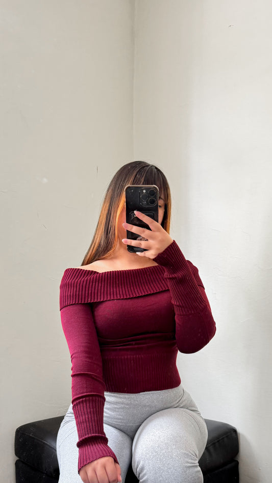 Sweater burdeo