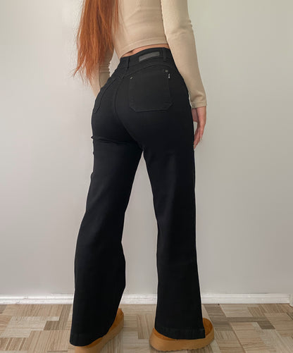 Jeans wide leg negro